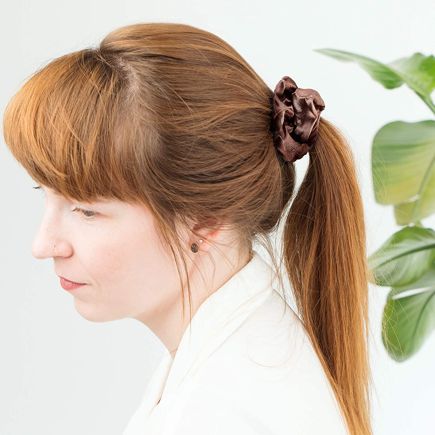 Navaris Σετ με 2 Μεταξωτά Scrunchies Λαστιχάκια Μαλλιών - Brown / Pink - 50258.02.05