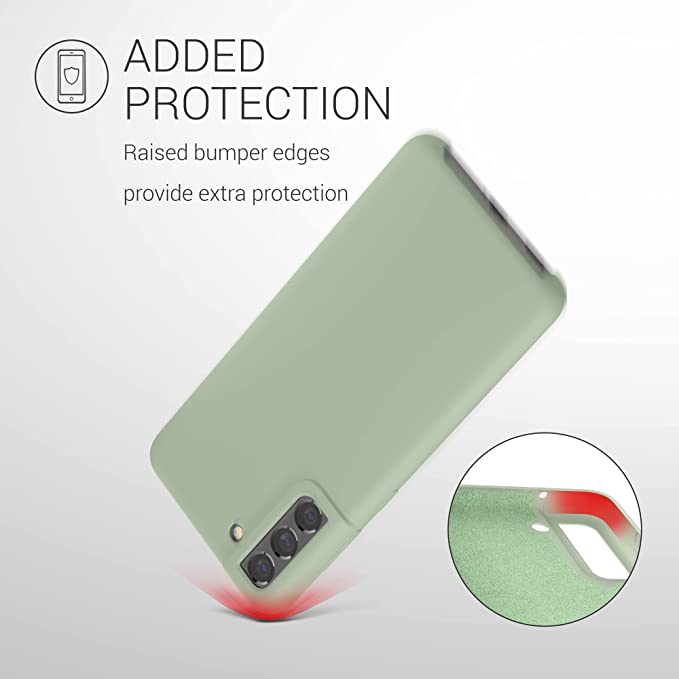 KW Samsung Galaxy S21 FE Θήκη Σιλικόνης Rubber TPU - Gray Green - 55487.172