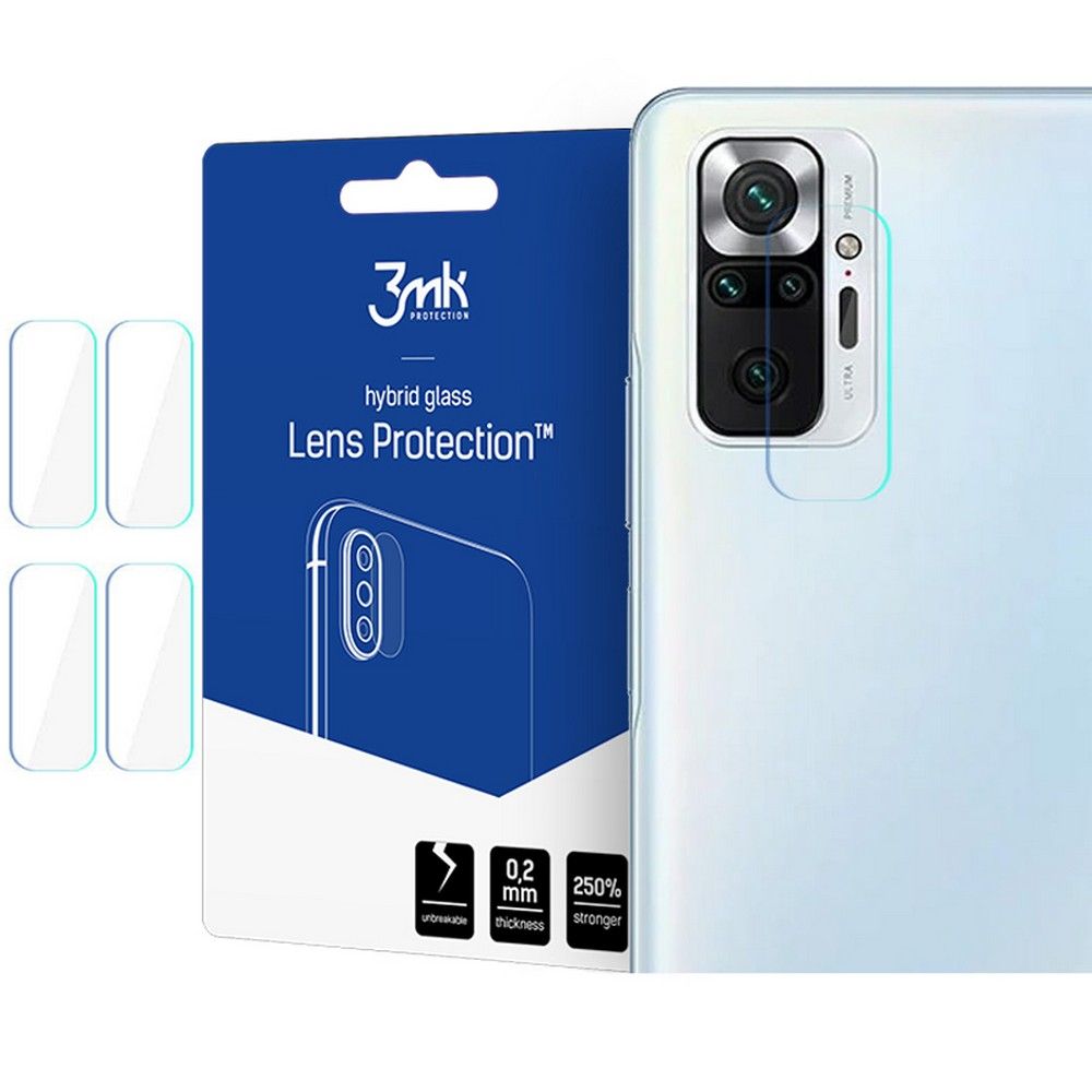 3MK Xiaomi Redmi Note 10 Pro Αντιχαρακτικό Γυαλί για την Κάμερα - 4 Τεμάχια - Διάφανο