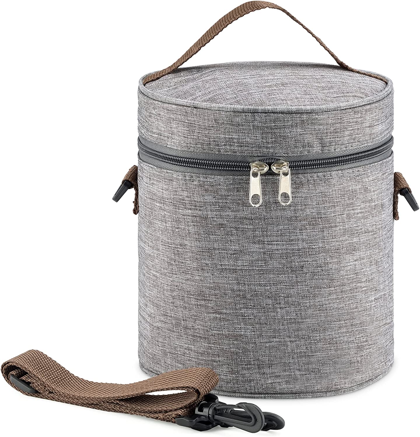 Navaris Ισοθερμική Τσάντα με Ιμάντα Ώμου και Λαβή Μεταφοράς - 5L - Grey - 58424.01