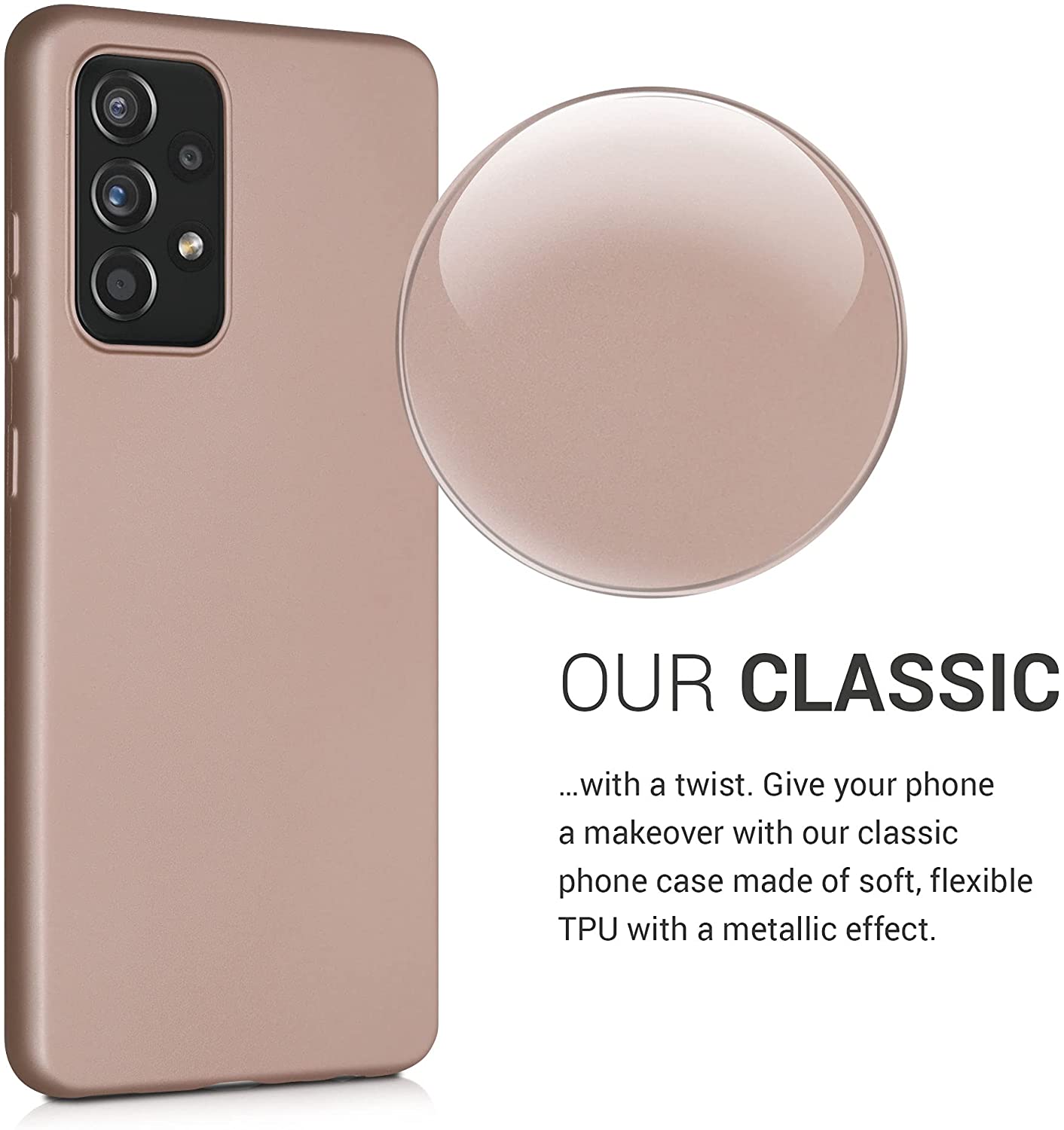 KW Samsung Galaxy A52 / A52 5G / A52s 5G Θήκη Σιλικόνης TPU - Metallic Rose Gold - 54351.31