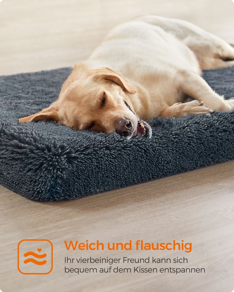 Feandrea Μαξιλάρι / Κρεβάτι Σκύλου με Αφαιρούμενο και Πλενόμενο Κάλυμμα - 122 x 74 x 10 cm - Dark Grey - PGW214G02