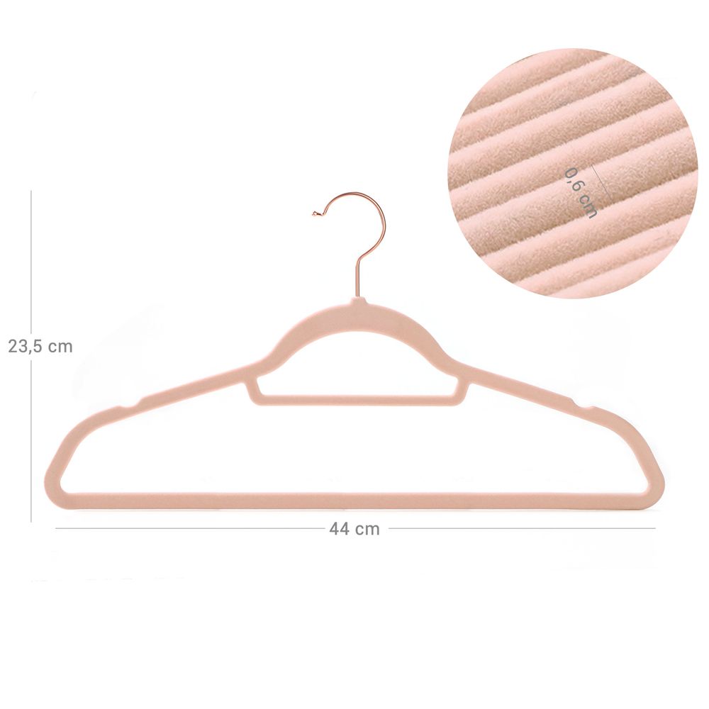 Songmics Σετ με 30 Βελούδινες Κρεμάστρες Ρούχων - Rose Gold / Light Pink - CRF21PK30