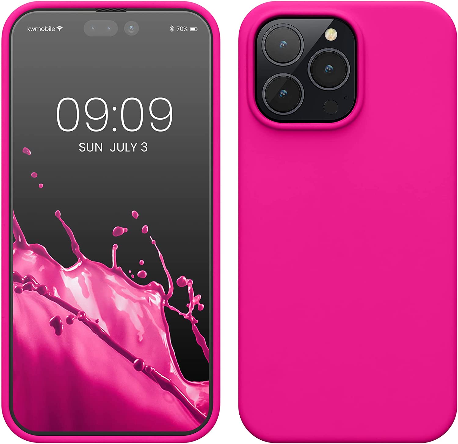 KW iPhone 14 Pro Max Θήκη Σιλικόνης Rubberized TPU - Neon Pink - 59074.77