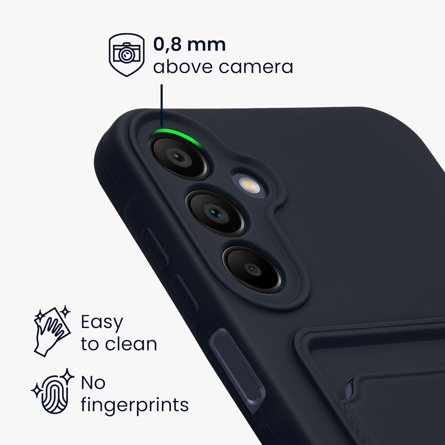 KW Samsung Galaxy A15 4G / A15 5G Θήκη Σιλικόνης TPU με Υποδοχή για Κάρτα - Dark Blue