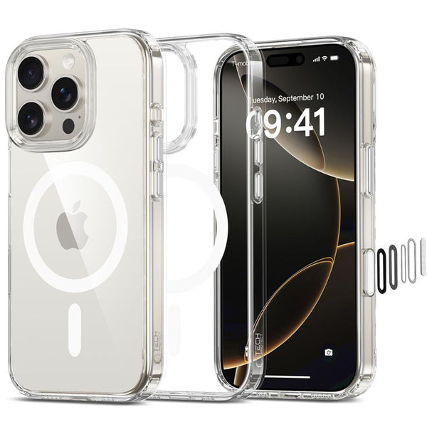 Tech-Protect iPhone 16 Pro Flexair Hybrid CC MagSafe Σκληρή Θήκη με Πλαίσιο Σιλικόνης και MagSafe - Διάφανη - likebrands.gr