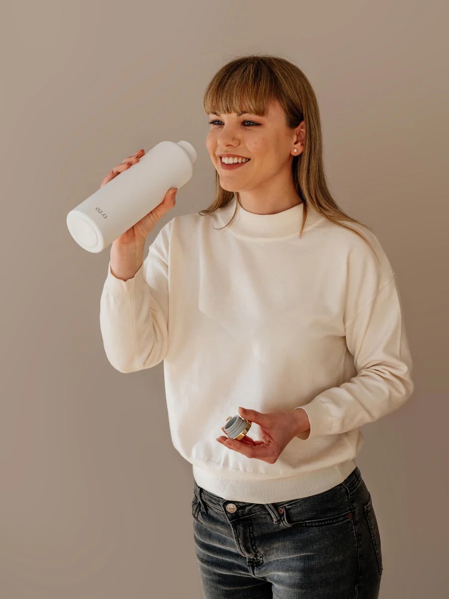 Equa Thermo Bottle Μπουκάλι Θερμός από Ανοξείδωτο Ατσάλι - 680ml - Snow White