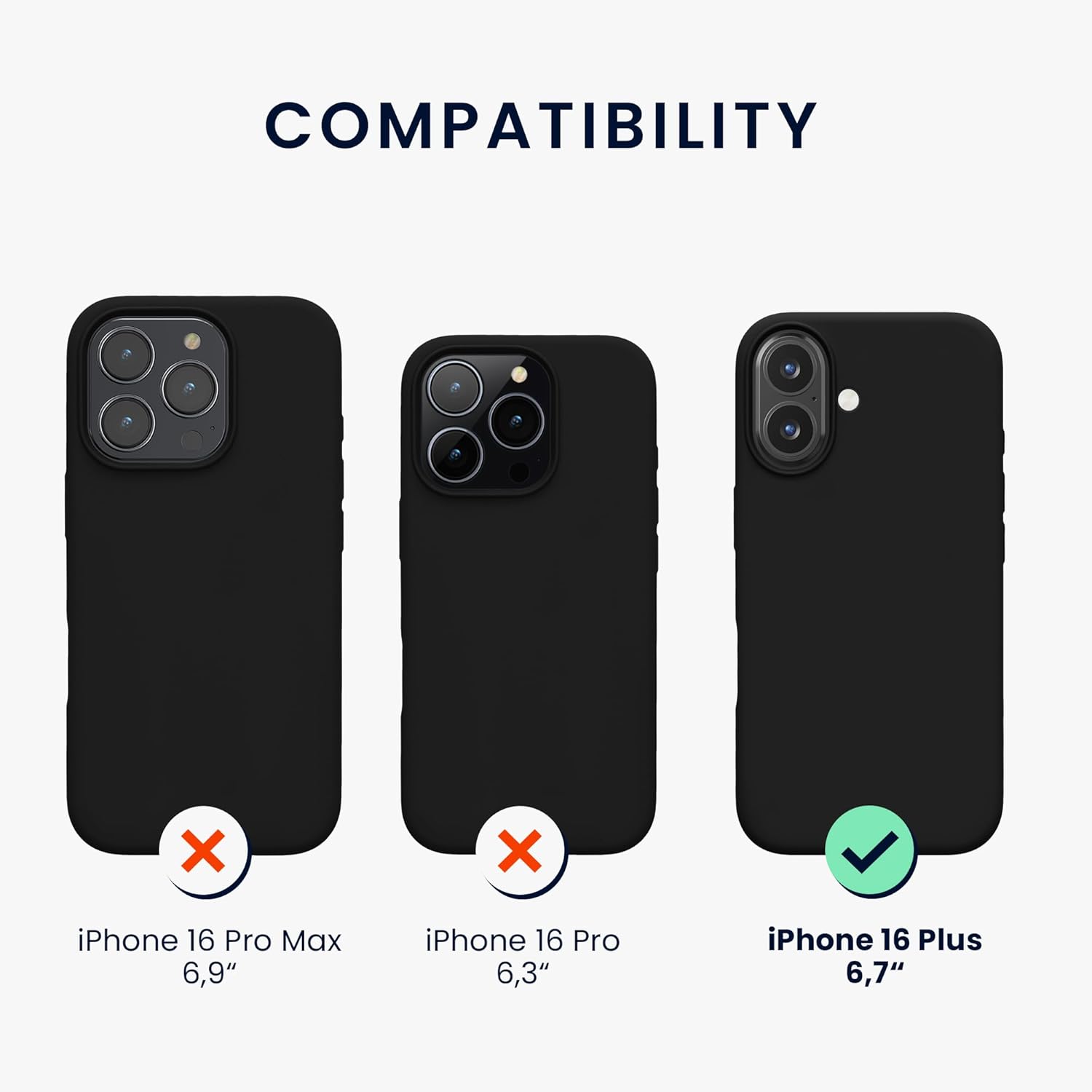 KW iPhone 16 Plus Θήκη Σιλικόνης Rubberized TPU - Black