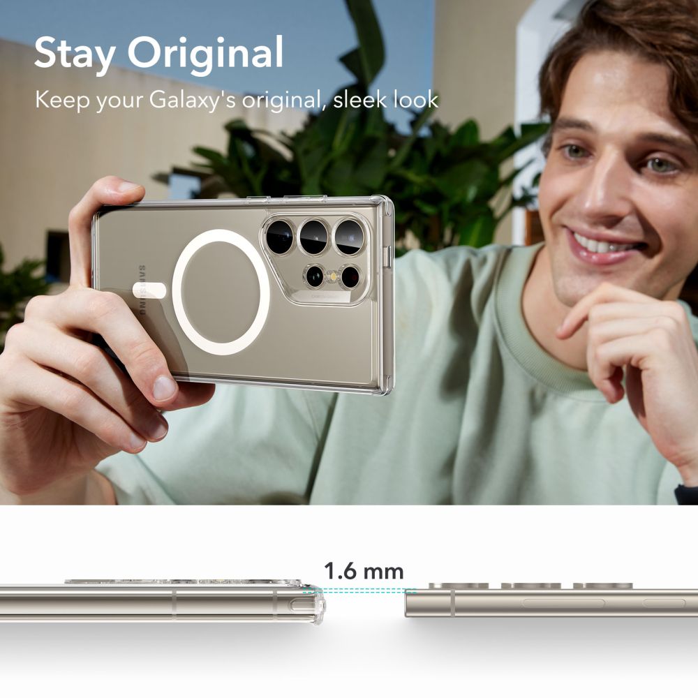 ESR Samsung Galaxy S24 Ultra Classic Hybrid Halolock Σκληρή Θήκη με Πλαίσιο Σιλικόνης και MagSafe - Διάφανη