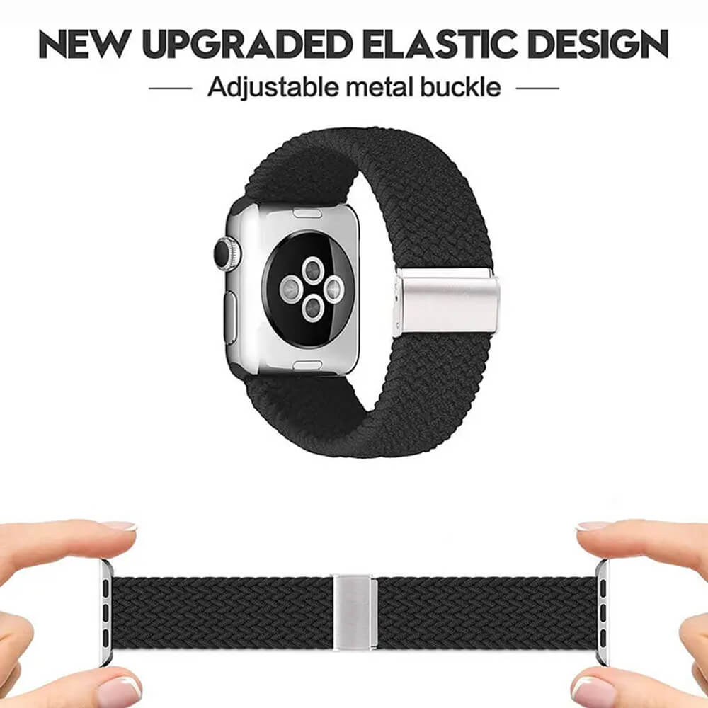 Techsuit Λουράκι Apple Watch 4/5/6/7/8/9/10/11 - SE (1/2/3) - ULTRA (1/2/3) - 44/45/46/49mm Watchband W032 Nylon - Black