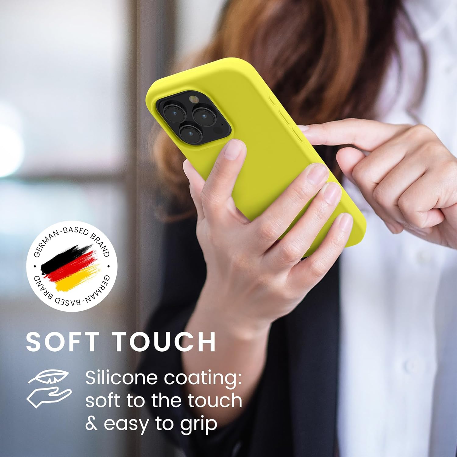 KW iPhone 15 Pro Θήκη Σιλικόνης Rubberized TPU - Lemon Yellow