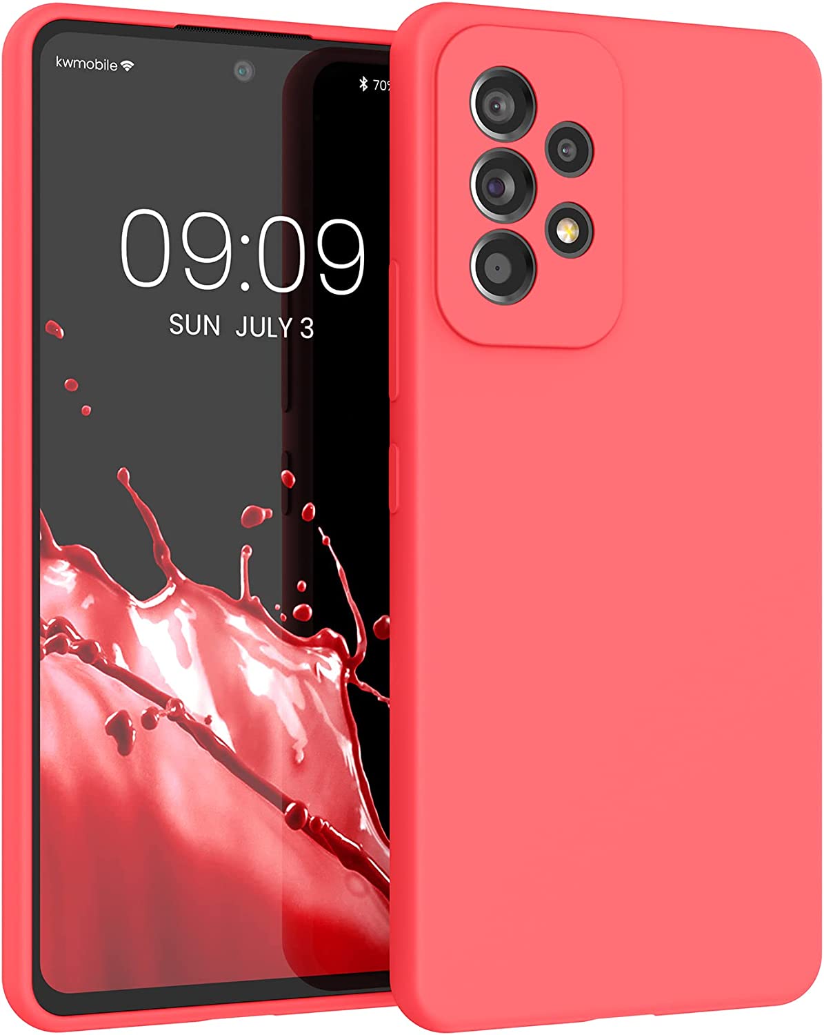 KW Samsung Galaxy A53 5G Θήκη Σιλικόνης Rubber TPU - Neon Coral - 57835.103