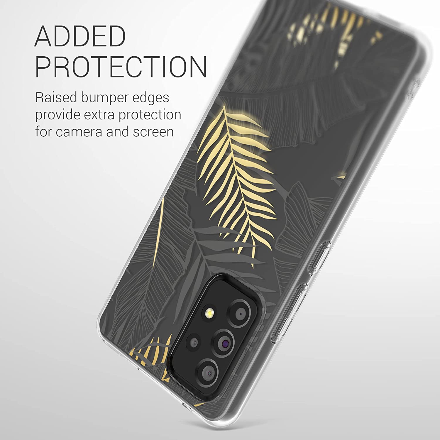 KW Samsung Galaxy A53 5G Θήκη Σιλικόνης TPU Design Jungle - Gold / Grey - Διάφανη - 58800.03