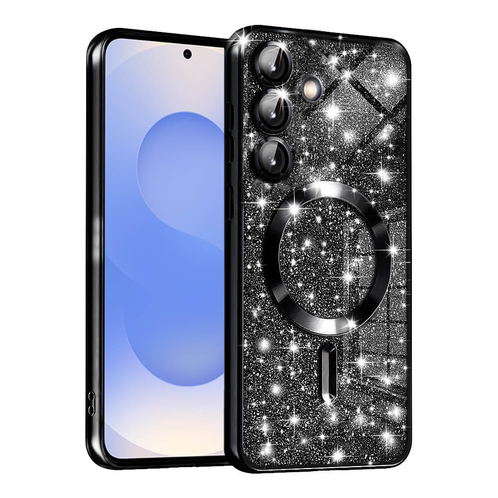 Techsuit Samsung Galaxy S25 - Luxury Glitter MagSafe - Θήκη Σιλικόνης - Black