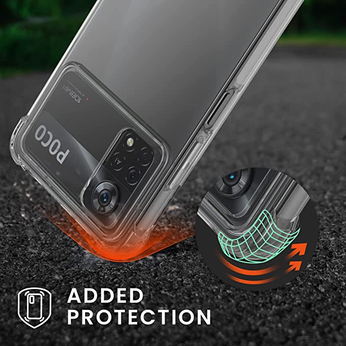 KW Xiaomi Poco X4 Pro 5G Θήκη Σιλικόνης TPU με Λουράκι - Διάφανη / Black - 57985.03