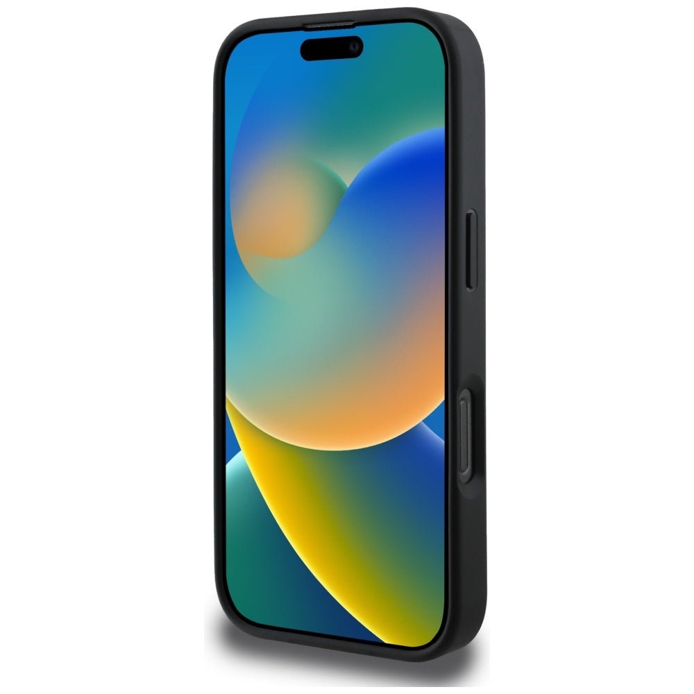 Lacoste iPhone 16 Pro Max - Σκληρή Θήκη με Πλαίσιο Σιλικόνης και Λουράκι - Iconic Petit Pique Crossbody Cord MagSafe - Black