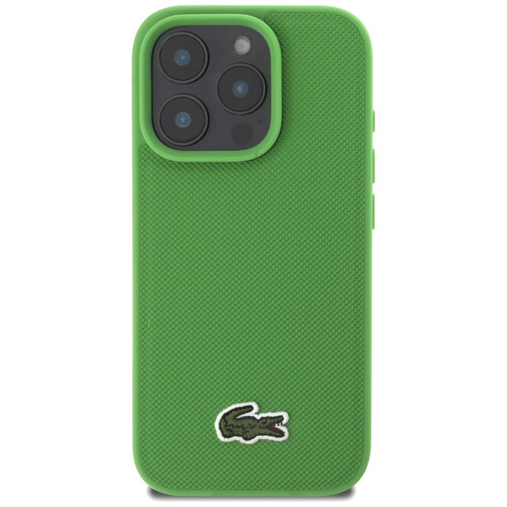 Lacoste iPhone 16 Pro Max - Σκληρή Θήκη με Πλαίσιο Σιλικόνης και Λουράκι - Iconic Petit Pique Crossbody Cord MagSafe - Green