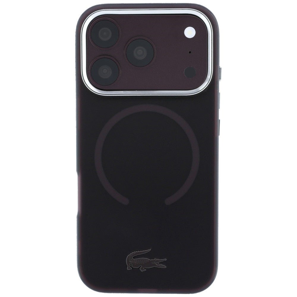 Lacoste iPhone 17 Pro / iPhone 18 Pro - Σκληρή Θήκη με Πλαίσιο Σιλικόνης - IML Frosted MagSafe - Burgundy