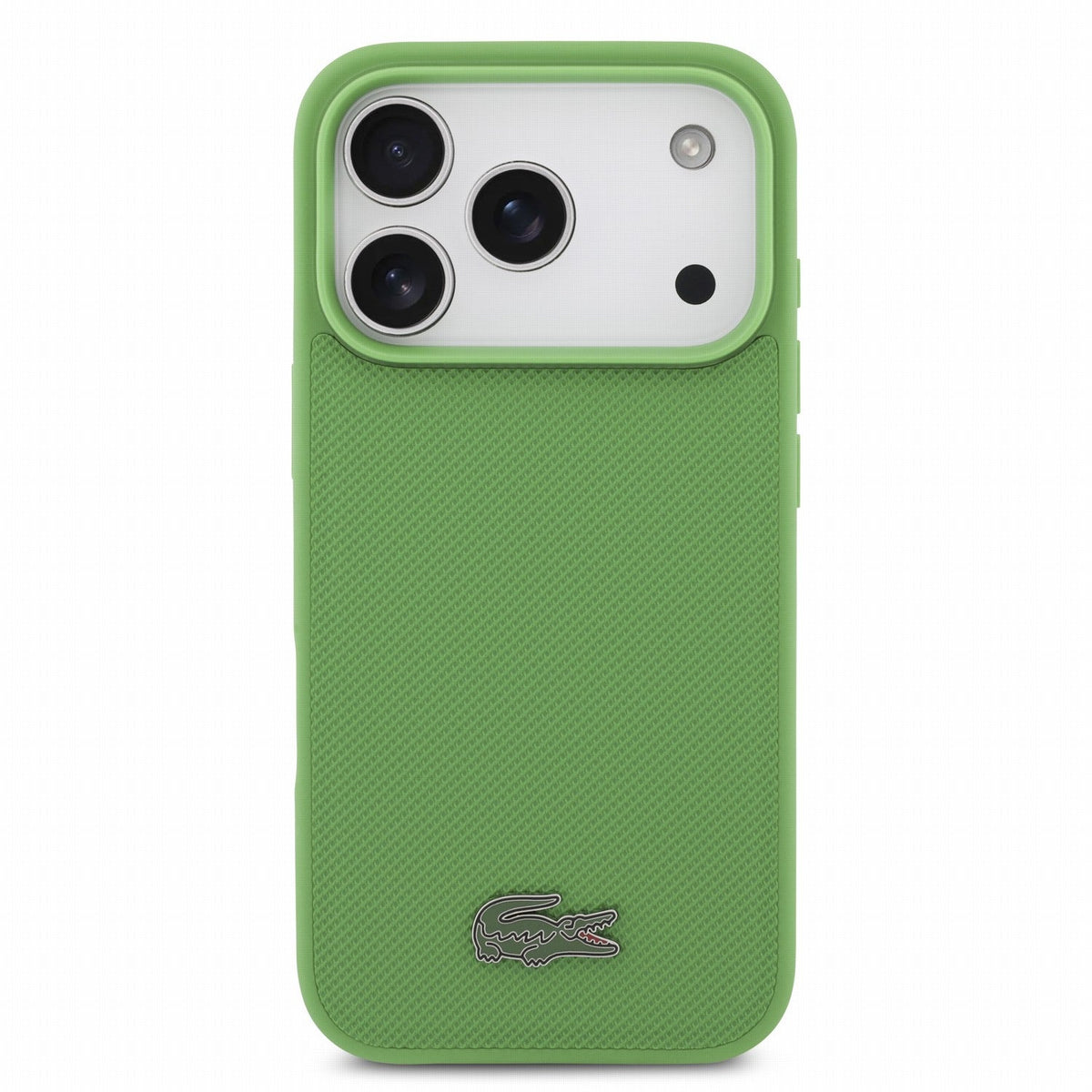 Lacoste iPhone 17 Pro / iPhone 18 Pro - Σκληρή Θήκη με Πλαίσιο Σιλικόνης - PVC Iconic Petit Pique Metal Logo MagSafe - Estragon