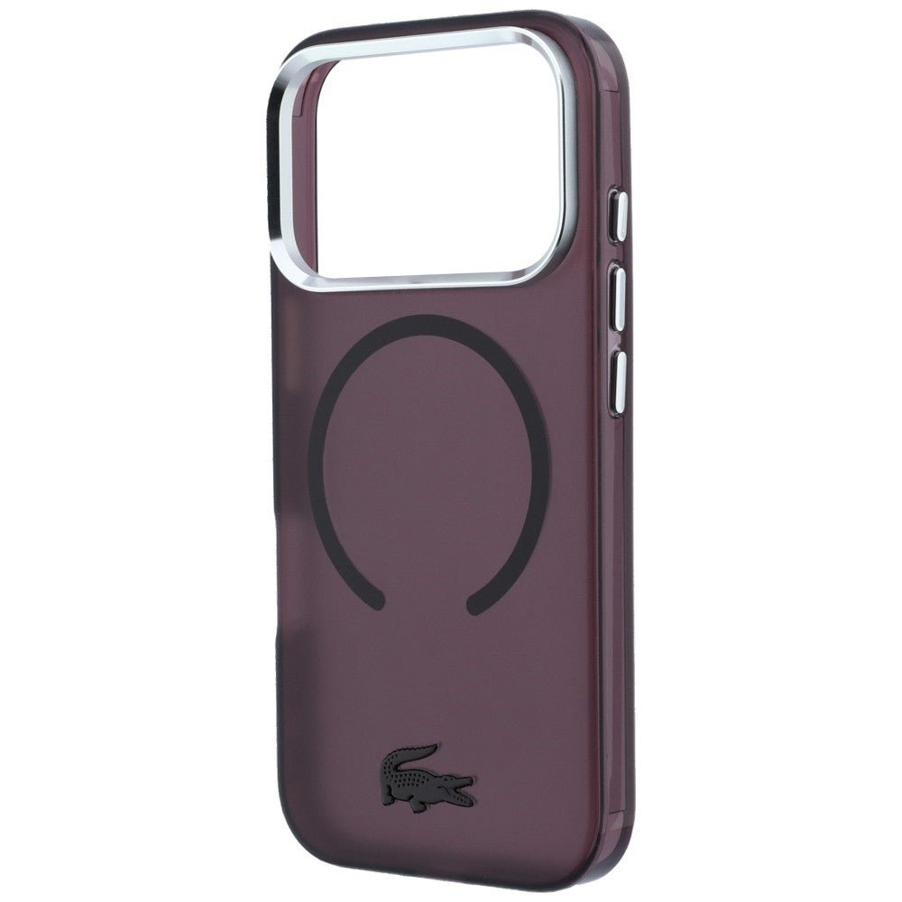 Lacoste iPhone 17 Pro Max / iPhone 18 Pro Max - Σκληρή Θήκη με Πλαίσιο Σιλικόνης - IML Frosted MagSafe - Burgundy