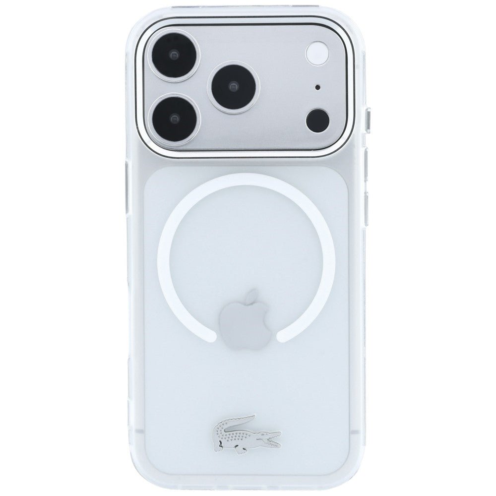 Lacoste iPhone 17 Pro Max / iPhone 18 Pro Max - Σκληρή Θήκη με Πλαίσιο Σιλικόνης - IML Frosted MagSafe - Clear