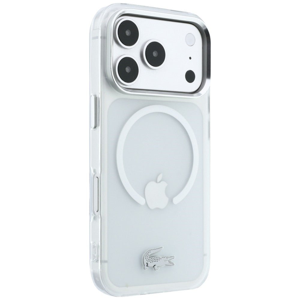 Lacoste iPhone 17 Pro Max / iPhone 18 Pro Max - Σκληρή Θήκη με Πλαίσιο Σιλικόνης - IML Frosted MagSafe - Clear