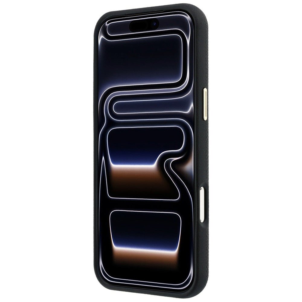 Lacoste iPhone 17 Pro Max / iPhone 18 Pro Max - Σκληρή Θήκη με Πλαίσιο Σιλικόνης και Επένδυση Οικολογικού Δέρματος - Champs Elysees Embossed MagSafe - Black
