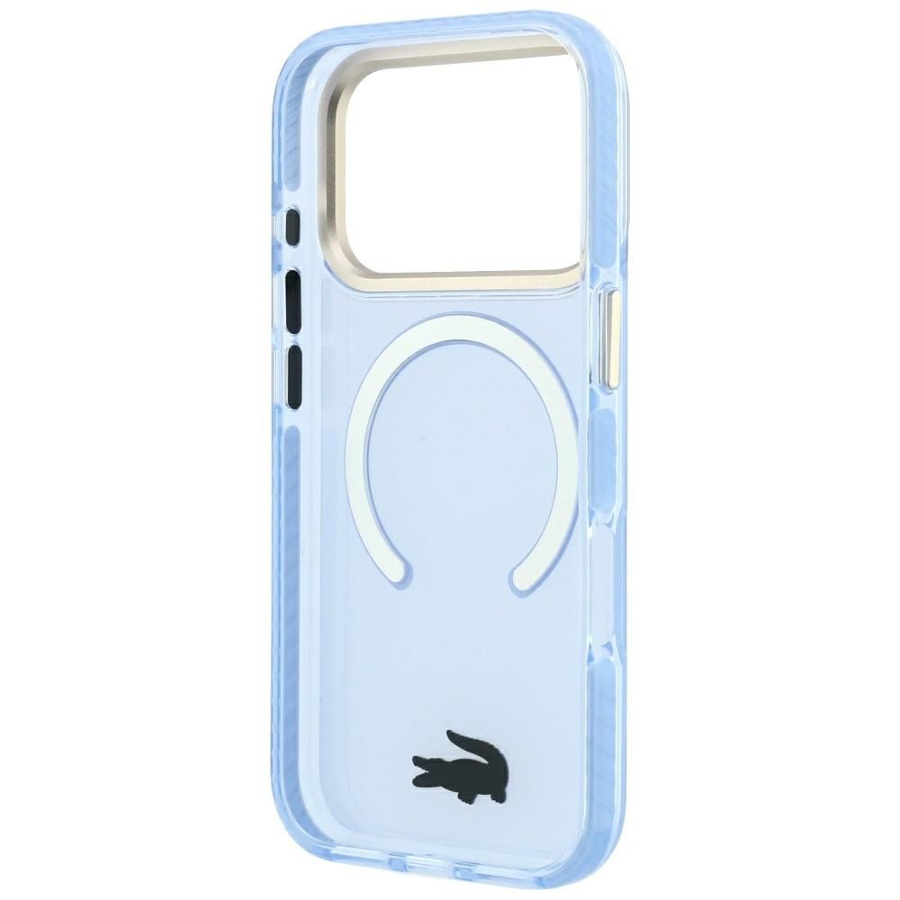 Lacoste iPhone 17 Pro Max / iPhone 18 Pro Max - Σκληρή Θήκη με Πλαίσιο Σιλικόνης - Shockproof IML Shockproof Gold Logo MagSafe - Blue