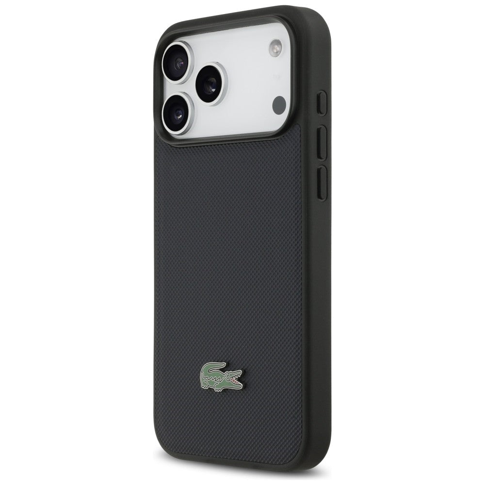 Lacoste iPhone 17 Pro Max - Σκληρή Θήκη με Πλαίσιο Σιλικόνης - Petit Pique Lacquer Logo MagSafe - Marine