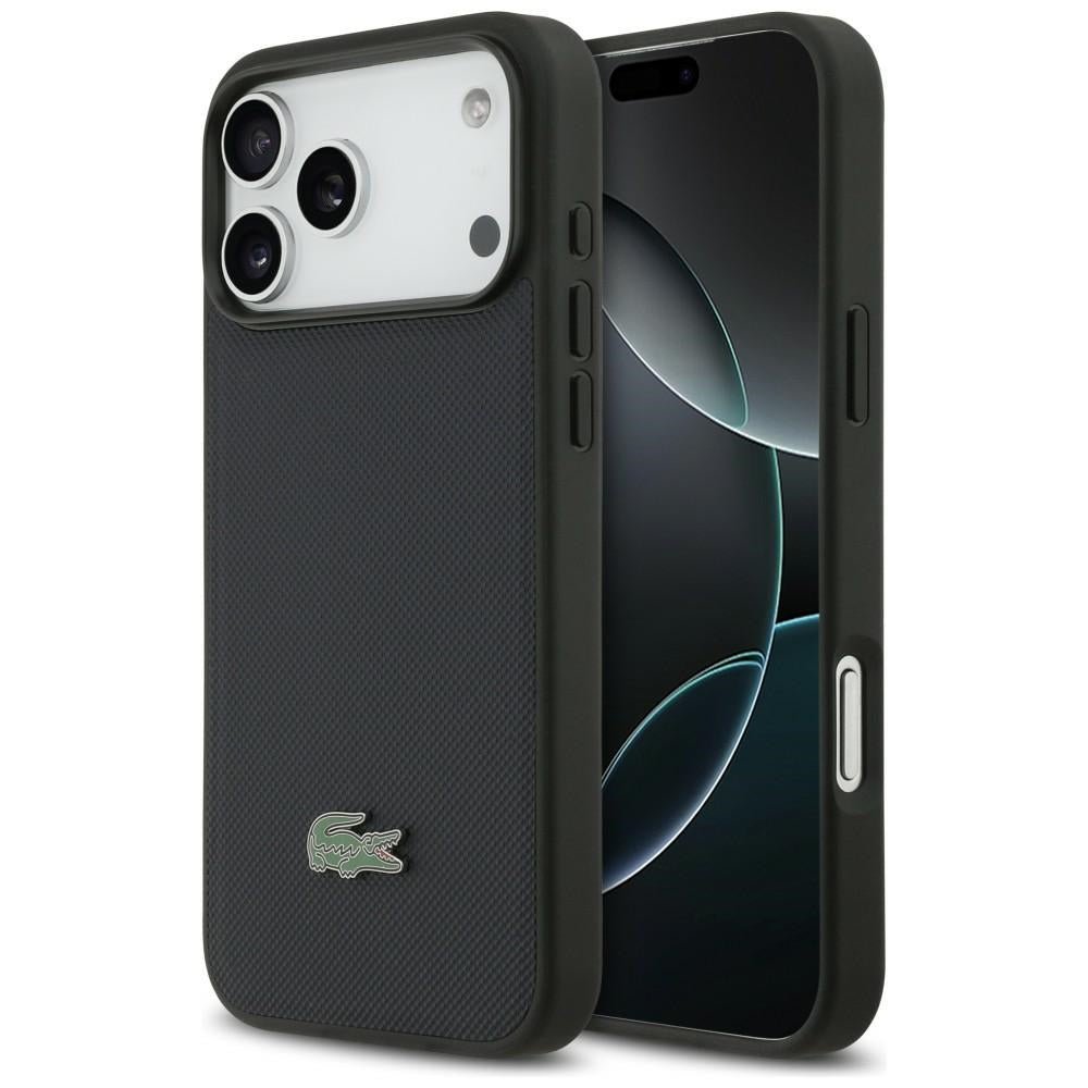 Lacoste iPhone 17 Pro Max - Σκληρή Θήκη με Πλαίσιο Σιλικόνης - Petit Pique Lacquer Logo MagSafe - Marine