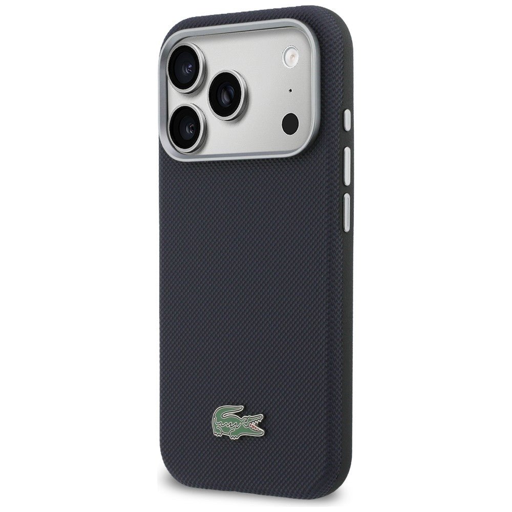 Lacoste iPhone 17 Pro Max - Σκληρή Θήκη με Πλαίσιο Σιλικόνης - Semi Wrap Petit Pique MagSafe - Navy Blue