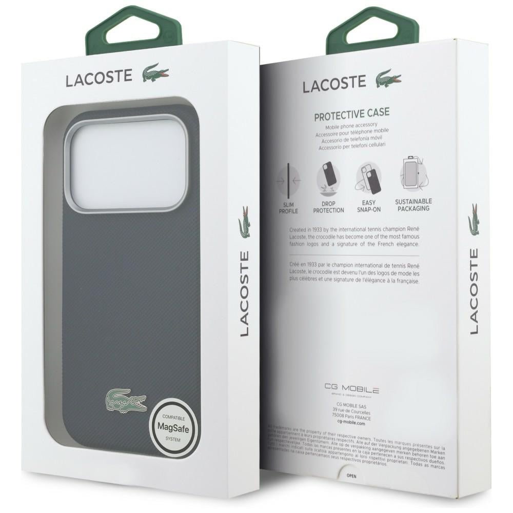 Lacoste iPhone 17 Pro Max - Σκληρή Θήκη με Πλαίσιο Σιλικόνης - Semi Wrap Petit Pique MagSafe - Navy Blue