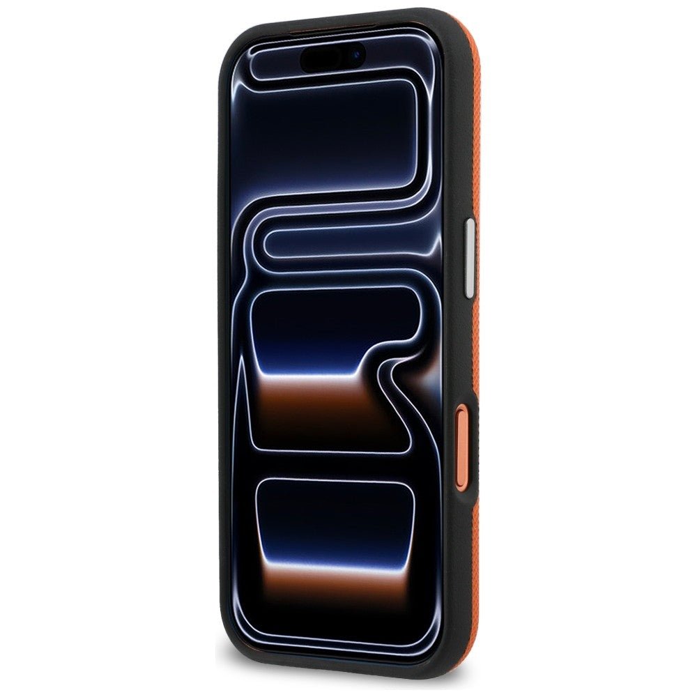 Lacoste iPhone 17 Pro Max - Σκληρή Θήκη με Πλαίσιο Σιλικόνης - Semi Wrap Petit Pique MagSafe - Orange