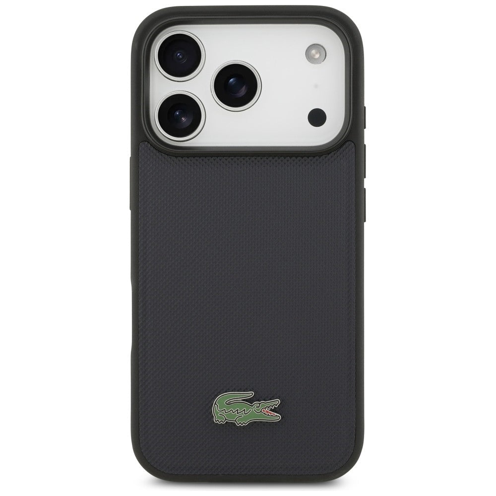 Lacoste iPhone 17 Pro - Σκληρή Θήκη με Πλαίσιο Σιλικόνης - Petit Pique Lacquer Logo MagSafe - Marine