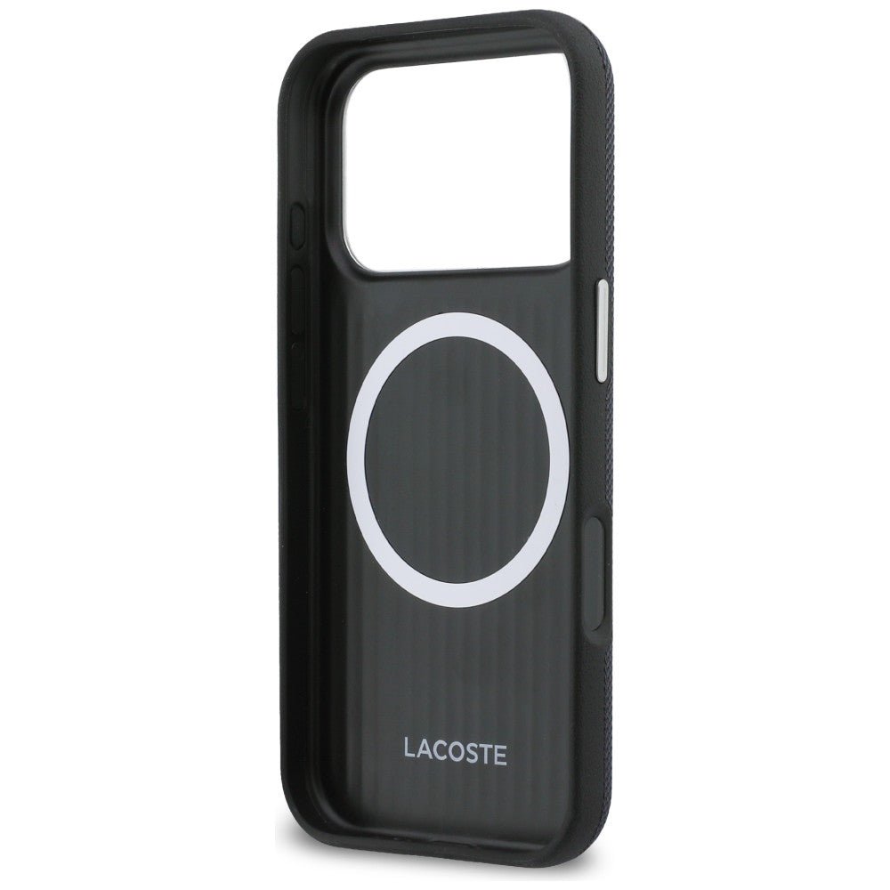 Lacoste iPhone 17 Pro - Σκληρή Θήκη με Πλαίσιο Σιλικόνης - Semi Wrap Petit Pique MagSafe - Navy Blue