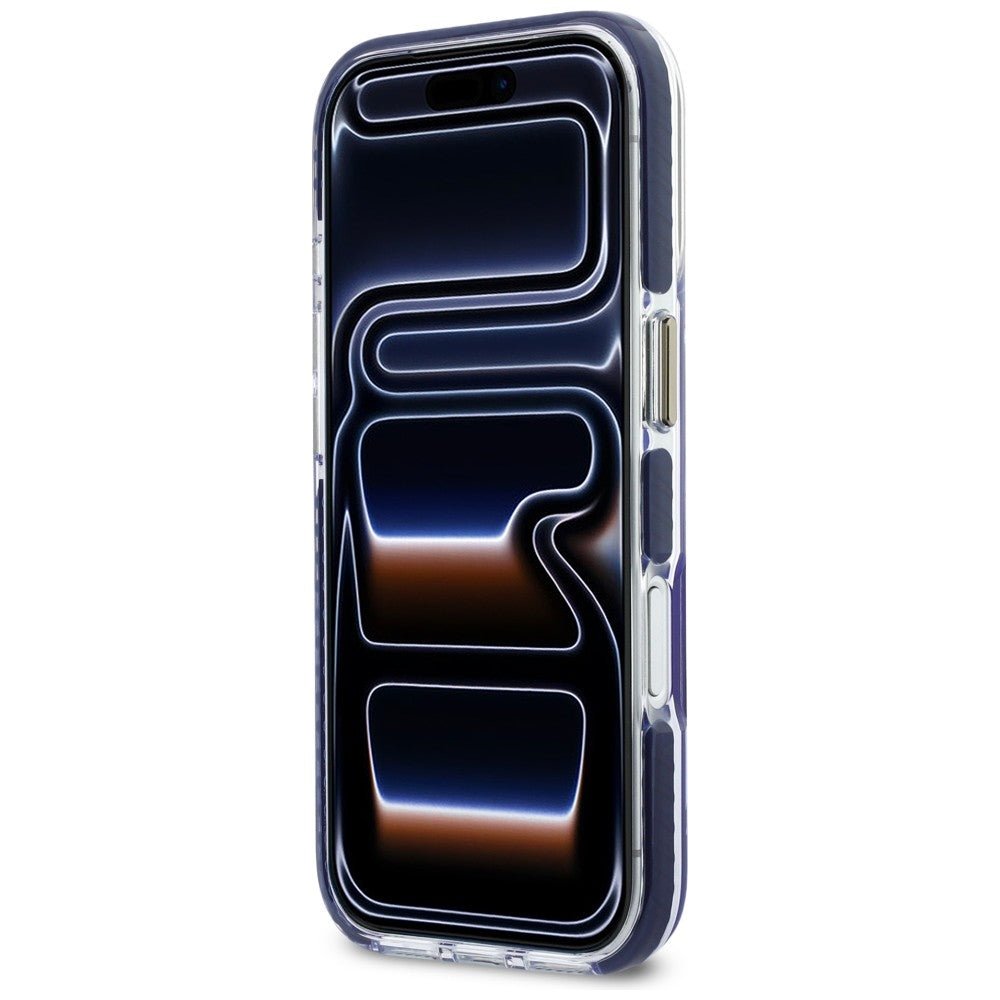 Lacoste iPhone 17 Pro - Σκληρή Θήκη με Πλαίσιο Σιλικόνης - Shockproof Transparent Frosted Gold Logo MagSafe - Marine