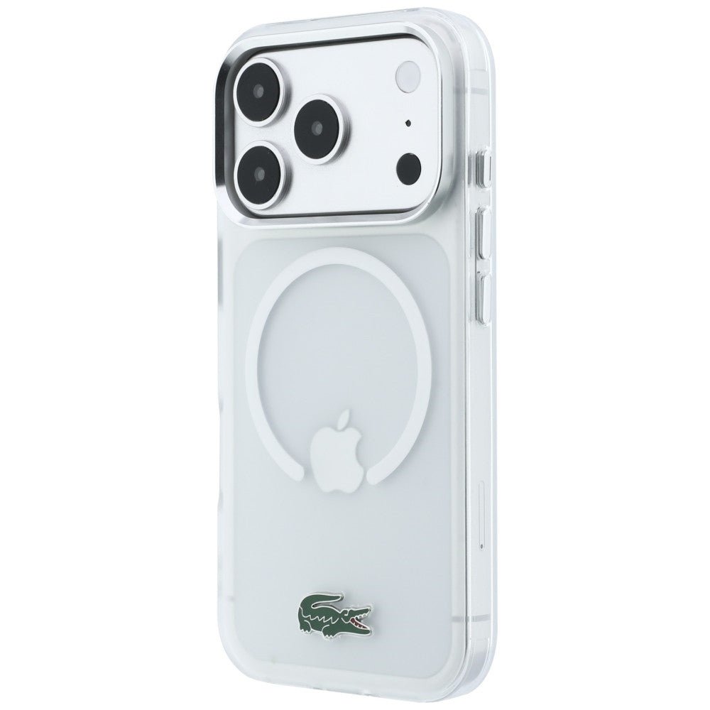 Lacoste iPhone 18 Pro / iPhone 17 Pro - Σκληρή Θήκη με Πλαίσιο Σιλικόνης MagSafe - IML Frosted Laquer Logo - Clear
