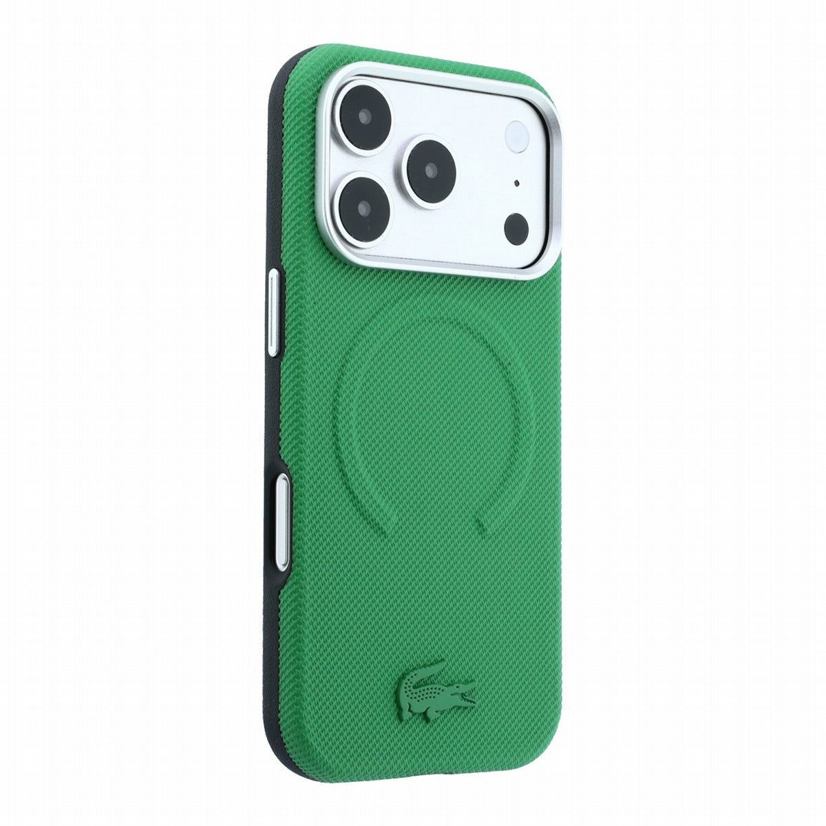Lacoste iPhone 18 Pro Max / iPhone 17 Pro Max - Σκληρή Θήκη MagSafe με Πλαίσιο Σιλικόνης - PVC Petit Pique Semi Wrap Embossed - Estragon
