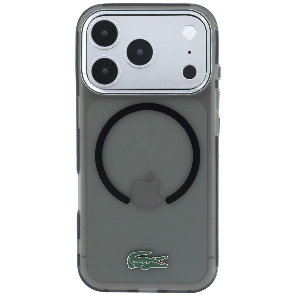 Lacoste iPhone 18 Pro Max / iPhone 17 Pro Max - Σκληρή Θήκη με Πλαίσιο Σιλικόνης MagSafe - IML Frosted Laquer Logo - Black