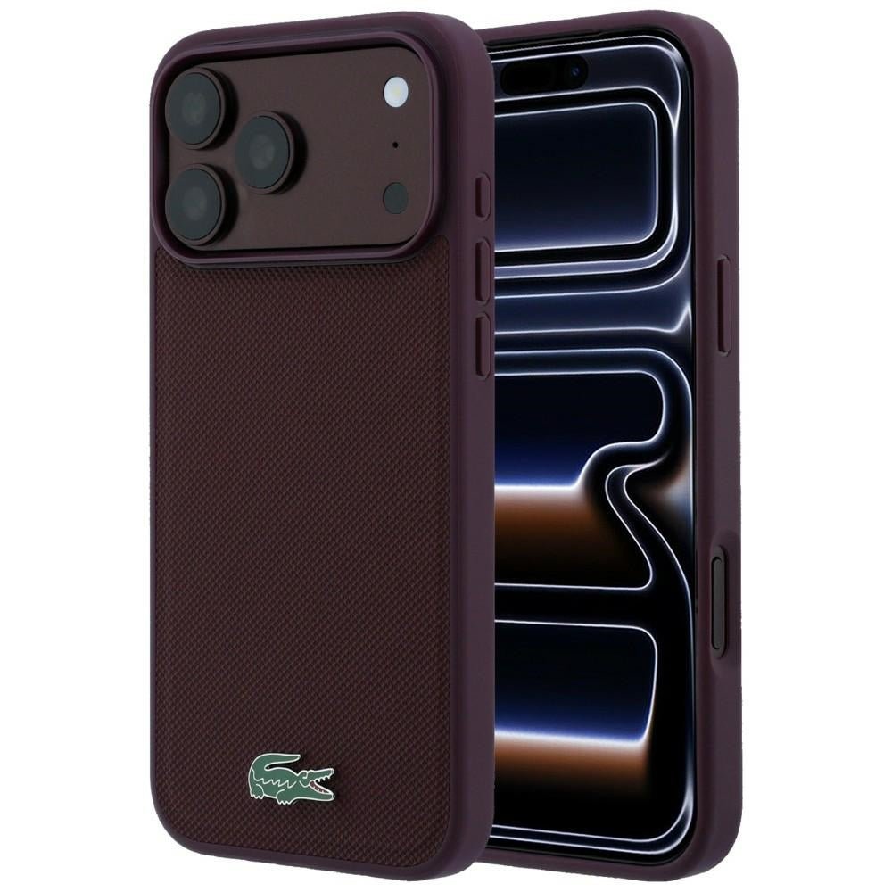 Lacoste iPhone 18 Pro Max / iPhone 17 Pro Max - Σκληρή Θήκη με Πλαίσιο Σιλικόνης MagSafe - Petit Pique Lacquer Logo - Burgundy