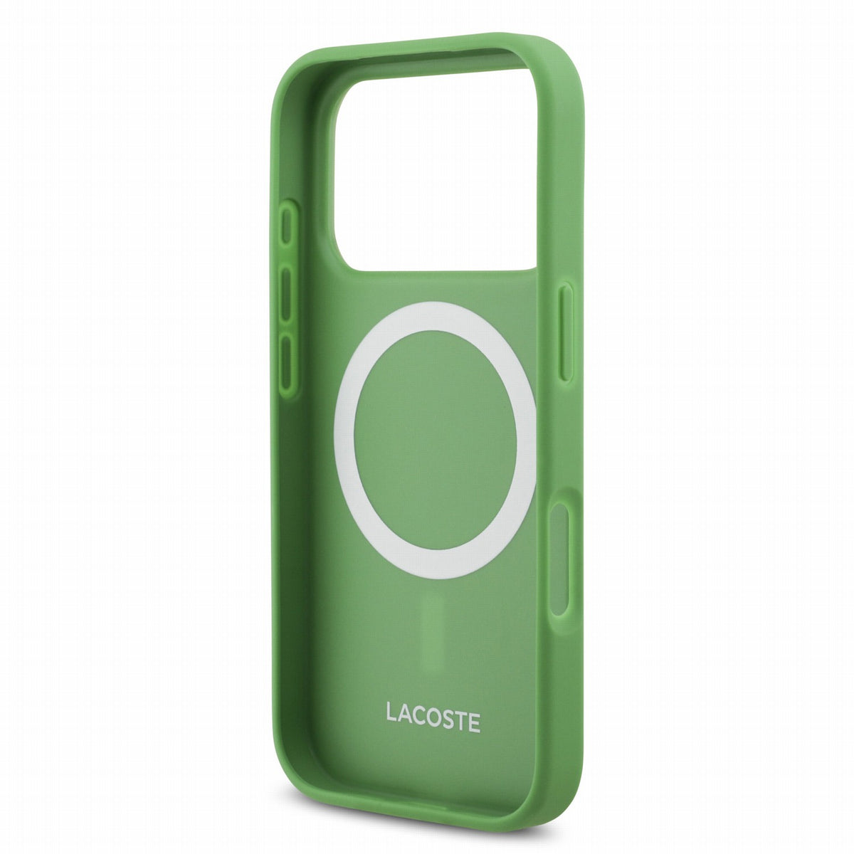 Lacoste iPhone 17 Pro / iPhone 18 Pro - Σκληρή Θήκη με Πλαίσιο Σιλικόνης - PVC Iconic Petit Pique Metal Logo MagSafe - Estragon