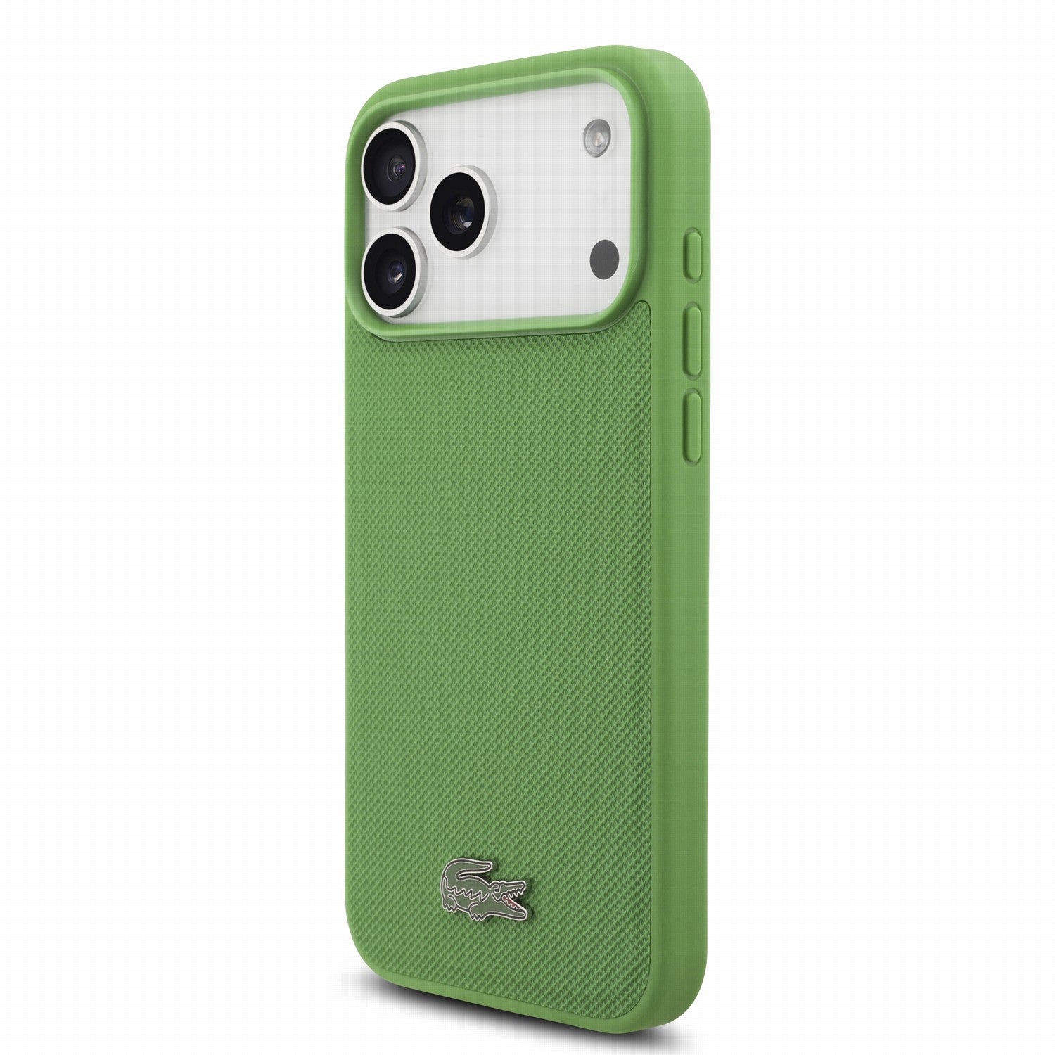 Lacoste iPhone 17 Pro Max / iPhone 18 Pro Max - Σκληρή Θήκη με Πλαίσιο Σιλικόνης - PVC Iconic Petit Pique Metal Logo MagSafe - Estragon
