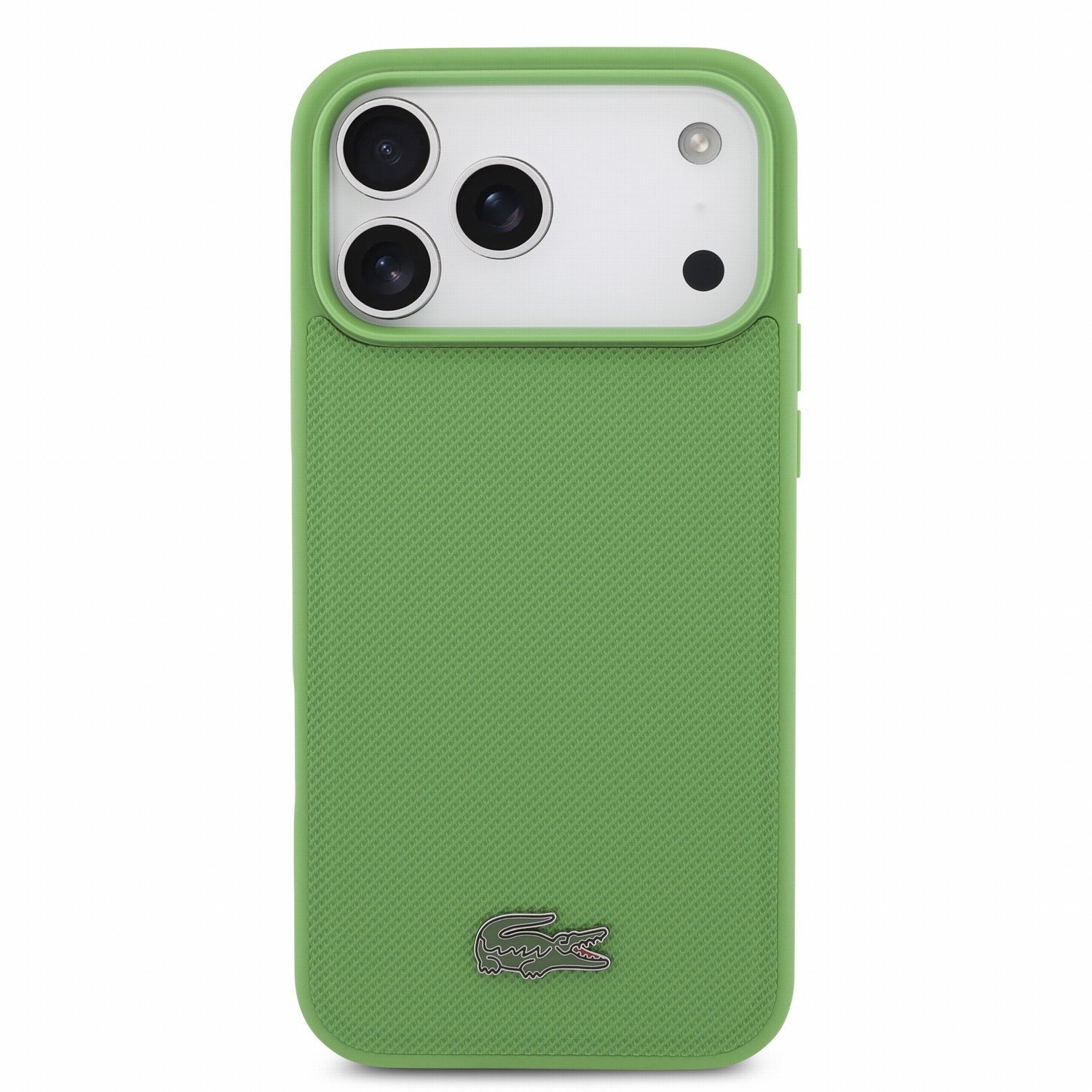 Lacoste iPhone 17 Pro Max / iPhone 18 Pro Max - Σκληρή Θήκη με Πλαίσιο Σιλικόνης - PVC Iconic Petit Pique Metal Logo MagSafe - Estragon