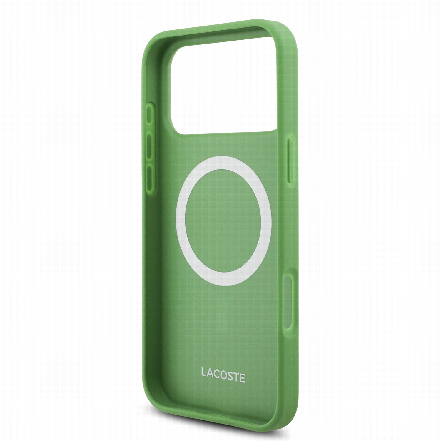 Lacoste iPhone 17 Pro Max / iPhone 18 Pro Max - Σκληρή Θήκη με Πλαίσιο Σιλικόνης - PVC Iconic Petit Pique Metal Logo MagSafe - Estragon