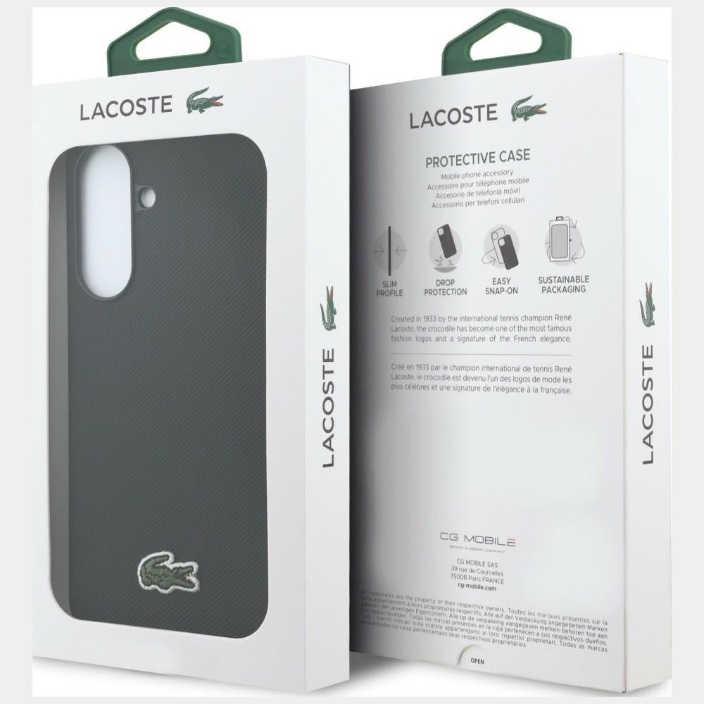 Lacoste Samsung Galaxy A37 5G - Σκληρή Θήκη με Πλαίσιο Σιλικόνης - Iconic Petit Pique Woven Logo - Black