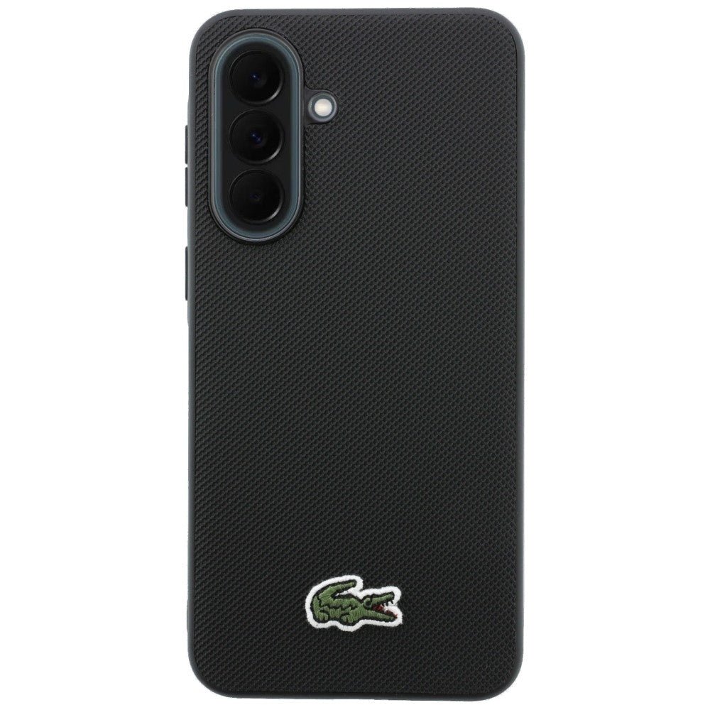 Lacoste Samsung Galaxy A37 5G - Σκληρή Θήκη με Πλαίσιο Σιλικόνης - Iconic Petit Pique Woven Logo - Black
