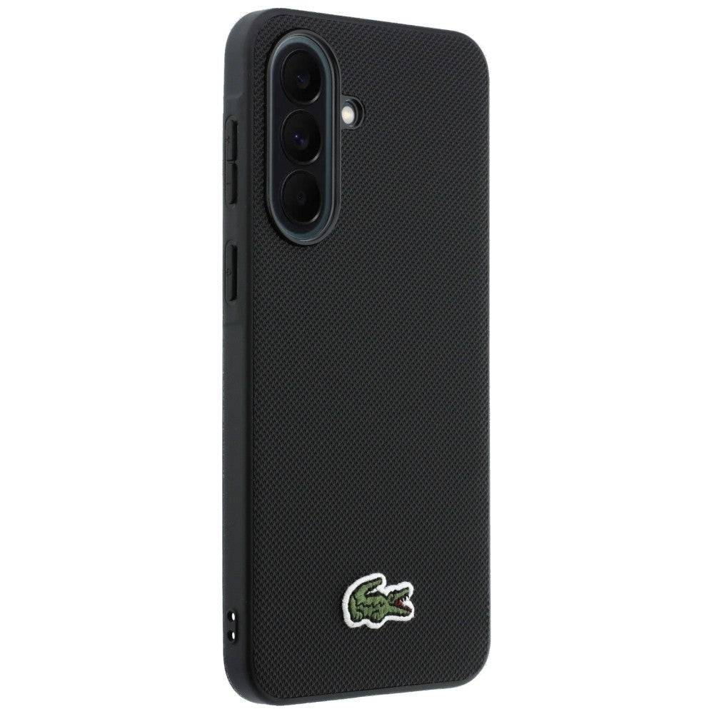 Lacoste Samsung Galaxy A37 5G - Σκληρή Θήκη με Πλαίσιο Σιλικόνης - Iconic Petit Pique Woven Logo - Black