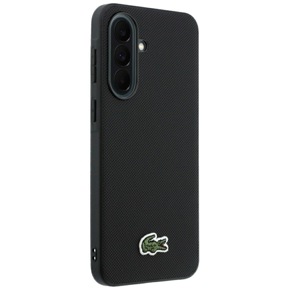 Lacoste Samsung Galaxy A57 5G - Σκληρή Θήκη με Πλαίσιο Σιλικόνης - Iconic Petit Pique Woven Logo - Black