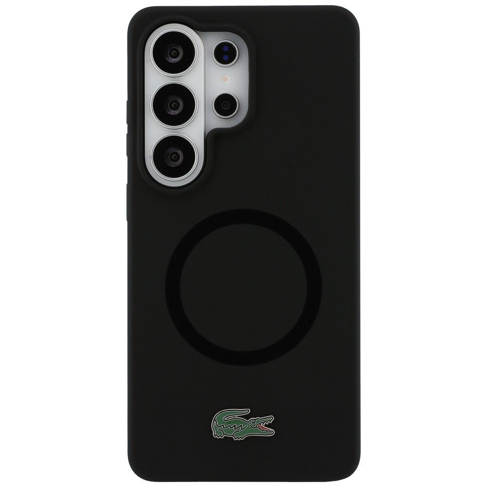 Lacoste Samsung Galaxy S26 Ultra - Σκληρή Θήκη με Πλαίσιο Σιλικόνης - Silicone Metal Croc Logo MagSafe - Black