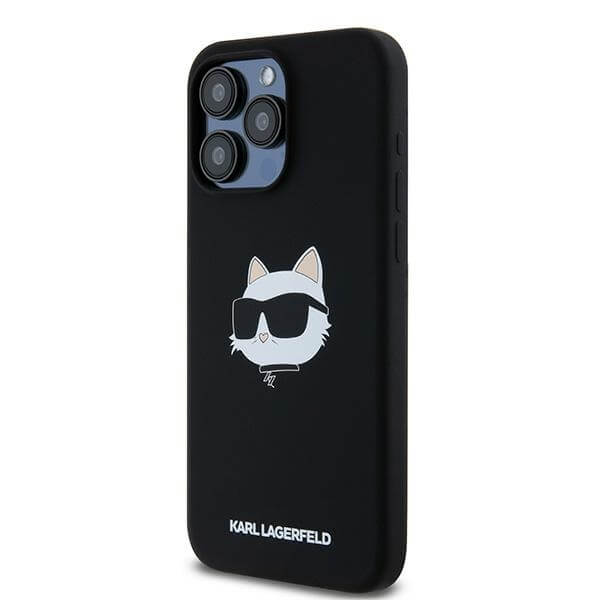 Karl Lagerfeld iPhone 15 Pro - Silicone Choupette Head - MagSafe Θήκη Σιλικόνης - Black - KLHMP15LSCHPPLK